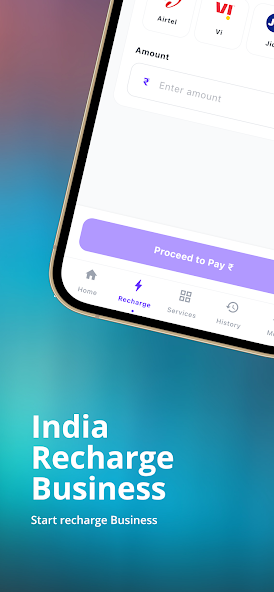 India Recharge Commission mobile recharge amount and payment screen